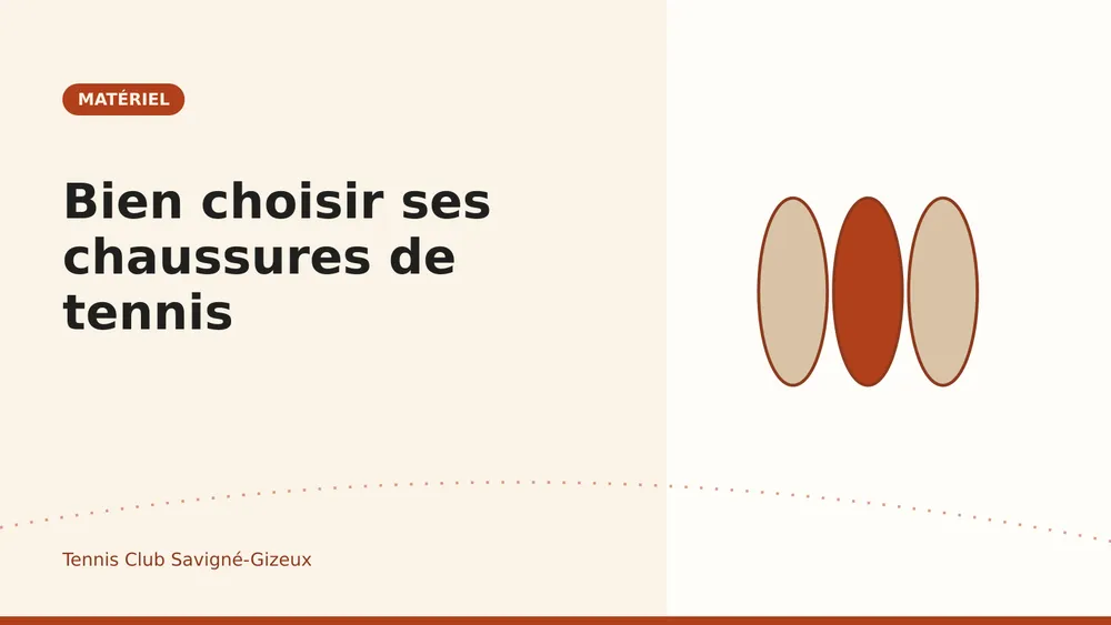 Chaussures de tennis sur un court